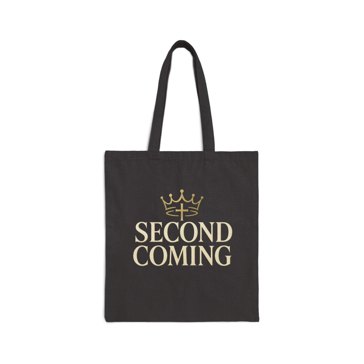 Second Coming Canvas Tote Bag — Faith-Inspired Reusable Grocery & Church Bag